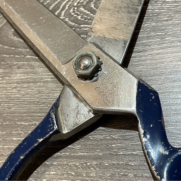 VINTAGE 12” WISS INLAID Shears Scissors Steel Forged Made In USA - Picture 6 of 7